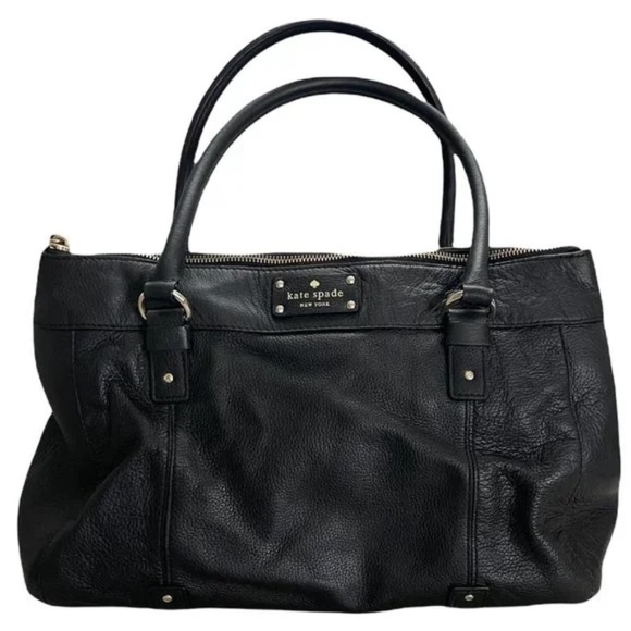 Kate Spade Berkshire Road Teegan Handbag Black Pebble Leather Purse Large Bag - Picture 1 of 12